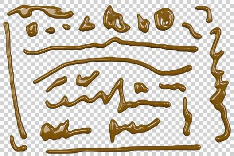 3d render of chocolate liquid drips and droplet for gourmet packaging desig.. 스톡 일러스트