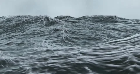 3d render of choppy rough sea with waves in storm water. Stock Footage 219273128