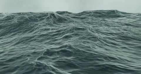 3d render of choppy rough sea with waves in storm water. Stock Footage 219297153