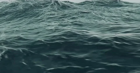 3d render of choppy rough sea with waves in storm water. Stock Footage 219848774