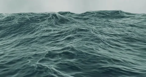 3d render of choppy rough sea with waves in storm water. Stock Footage 219848775