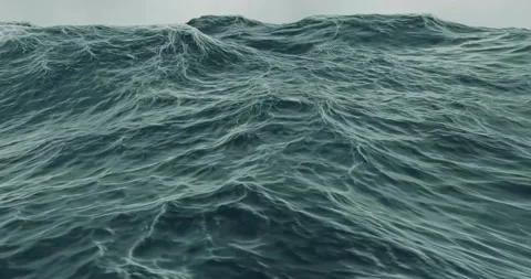 3d render of choppy rough sea with waves in storm water. Stock Footage 219848776
