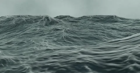 3d render of choppy rough sea with waves in storm water. Video stock 229397702