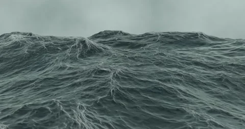 3d render of choppy rough sea with waves in storm water. Stock Footage 229397705