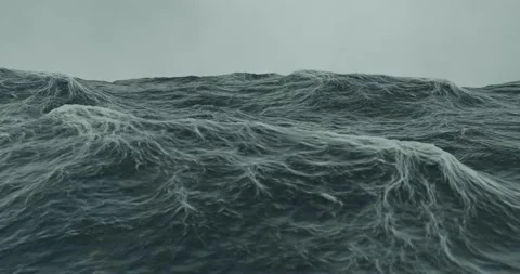 3d render of choppy rough sea with waves in storm water. Stock Footage 229397710