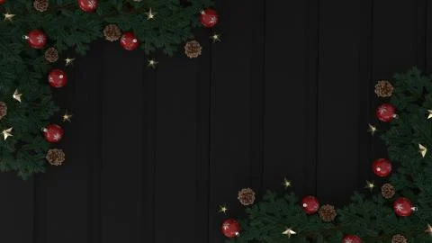 3d render of Christmas background with abstract tree Stock Illustration