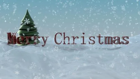 3d render of Christmas background with abstract tree Stock Illustration