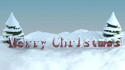 3d render of Christmas background with abstract tree Stock-Illustration