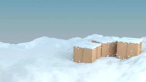 3d render of Christmas background with abstract tree Stock Illustration