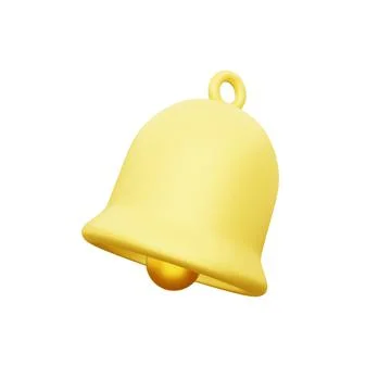 3d render Christmas bell isolated on white background, gold, Jingle bell, 3D Stock Illustration