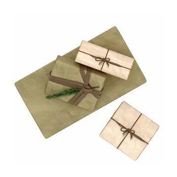 3d render Christmas decor and gift boxes Stock Illustration