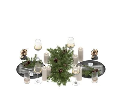 3d render Christmas decor and gift boxes Stock Illustration