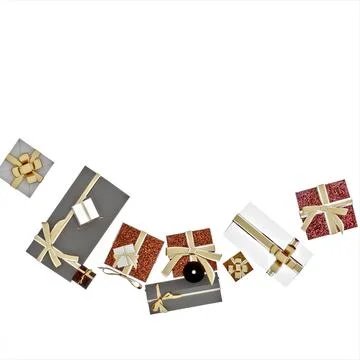 3d render Christmas decor and gift boxes Stock Illustration