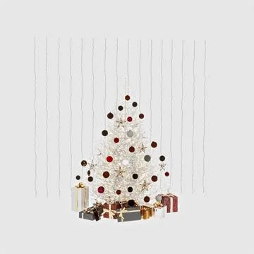 3d render Christmas decor and gift boxes Stock Illustration