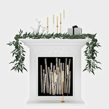3d render Christmas decor and gift boxes Stock Illustration
