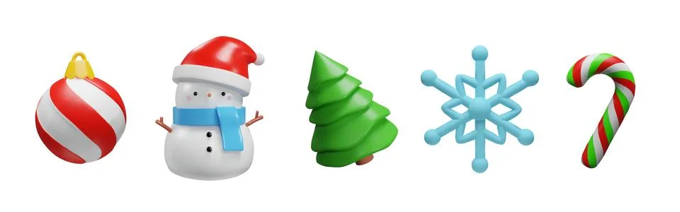 3d render Christmas elements. Stock Illustration