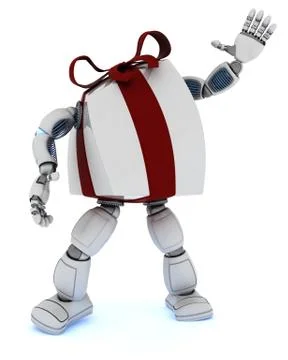 3D Render of a Christmas Gift Character Illustrazione stock