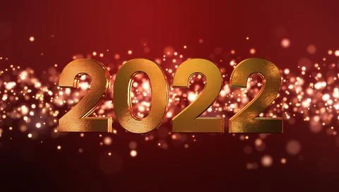 3d render - christmas golden light shine particles bokeh Stock Illustration