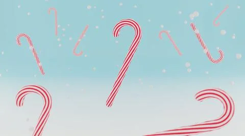 3d render. Christmas peppermint candy canes , different red and white candies 스톡 일러스트