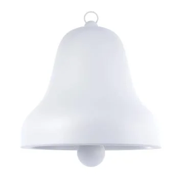 3d render Christmas toy icon of white bell isolated with clipping path. Social Illustrazione stock