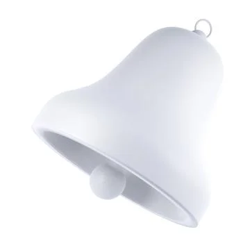 3d render Christmas toy icon of white bell isolated with clipping path. Social Stock Illustration
