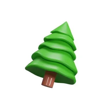 3d render Christmas tree 3 Stock Illustration