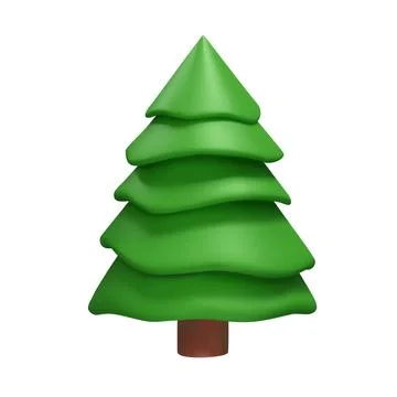 3D render christmas tree in clay style Stock Illustration