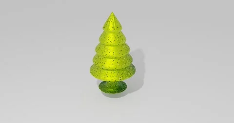 3D render. Christmas tree on a white background. 3D rendering Stock Footage 198431394