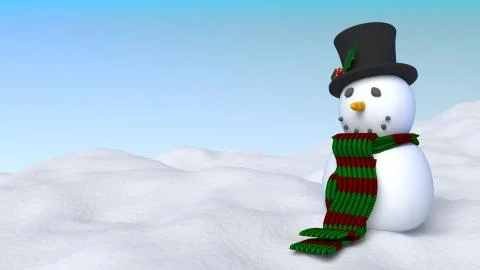 3D render of a Christmas winter landscape Stock Illustration