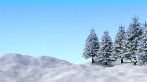 3D render of a Christmas winter landscape Stock Illustration
