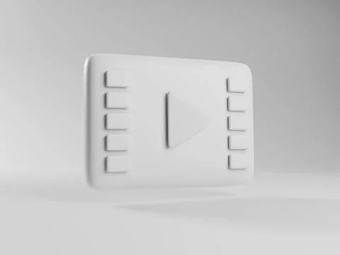 3d render of cinema play icon. online streaming on demand video service. white Stockillustratie