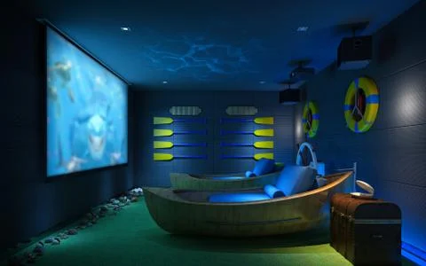 3d render of cinema room Stock Illustration