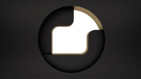 3d render with circle and elements in the wall Stock Illustration