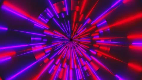 3d render of circle neon lines. Glowing effects. Computer generated abstract Stock Illustration