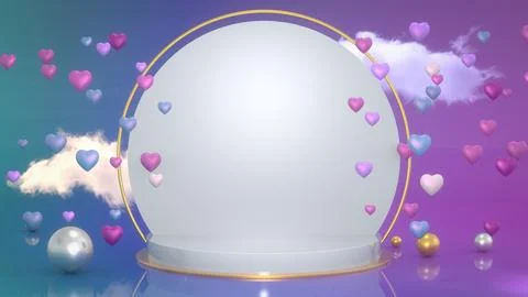 3D Render of Circle Shaped Podium in Abstract Shape Illustrazione stock