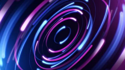 3d render circular blue and purple light background, in the style of digital Stock Illustration