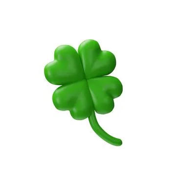 3D render clay clover Stock Illustration