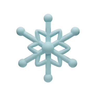 3D render clay hexagon snowflake Stock Illustration