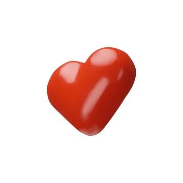 3D render clay red heart Stock Illustration