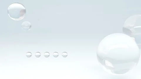 3d render of clear spheres on bright white background Stock Illustration