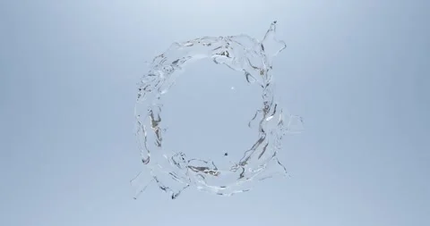 3d render of clear water liquid splash or spiral flow on isolated black bac.. Video stock 279796148