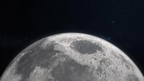 3D Render Close Up Moon Planet On Galaxy Space 3D illustration Background Illustrazione stock