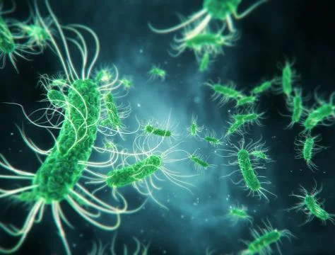 3D render of a closeup of the germs of micro-organisms 스톡 일러스트