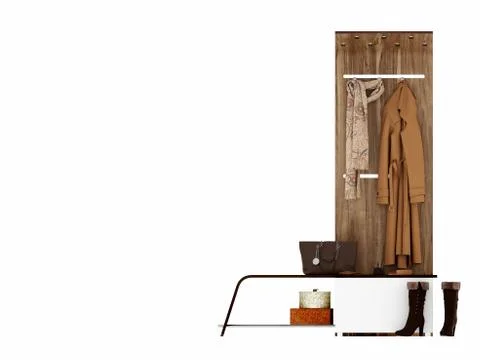 3d render of clothes in hanger 스톡 일러스트