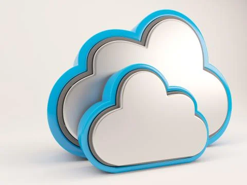3D Render of Cloud Drive Icon 库存插图