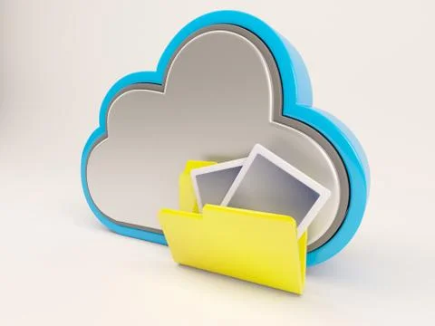 3D Render of Cloud Drive Icon Illustrazione stock
