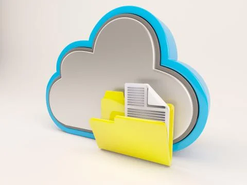 3D Render of Cloud Drive Icon Illustrazione stock