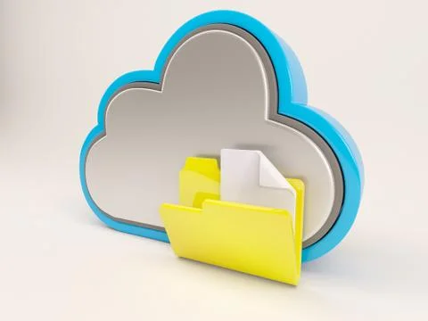 3D Render of Cloud Drive Icon 库存插图