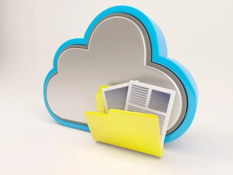 3D Render of Cloud Drive Icon 库存插图