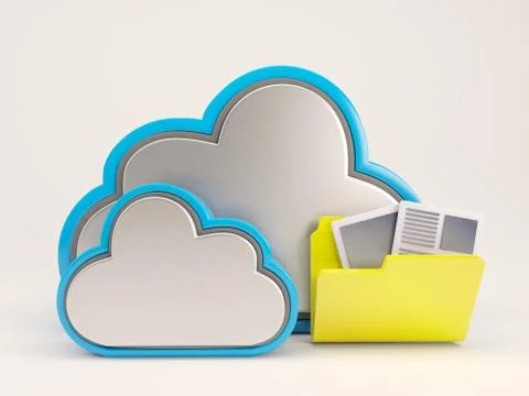 3D Render of Cloud Drive Icon 库存插图